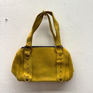 Vintage 1970s Yellow Suede Mini Bag Purse Boho Chic Hippie Inspired Y2K 60s